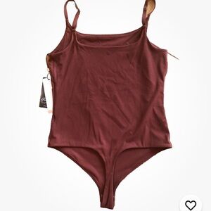 NWT CALIA Women's Inspire Lite CAMI Bodysuit  Red Brown Dri-fit Wick Stretch $68
